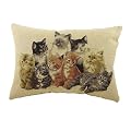 Evans Lichfield Cats Traditional Tapestry (Filled) Cushion, 18 x 13 inch