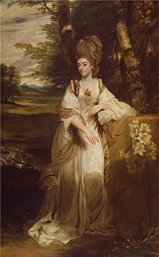 Linen Canvas ,the Imitations Art DecorativeCanvas Prints of oil painting 'Sir Joshua Reynolds - Lady Bampfylde,1776-1777', 8x13 inch / 20x33 cm is best for dining Room artwork and Home decoration and Gifts