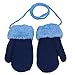 DZT1968 1 Pair Winter Baby Cute Thick Gloves Mittens With String (0-12 Months) (Blue)