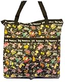 Designer Handbag - Puppy Love Design Expandable Tote Bag (Dog Print Purse) - Black
