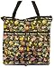 Designer Handbag - Puppy Love Design Expandable Tote Bag (Dog Print Purse) - Black