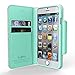 iPhone 6S Case, Cellto PU Leather Wallet Cover Stand and Reversible Magnetic Flap Flip Cover for Apple iPhone 6 (2014) / iPhone 6S (2015) - Baby Pink/Mint