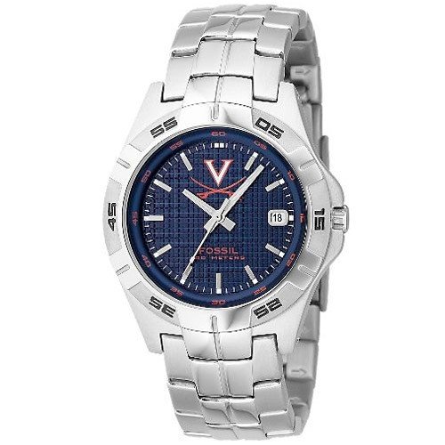 Fossil Virginia Cavaliers Men’s Stainless Steel Analog 3 Hand Date Watch