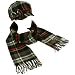 Winter Plaid Ribbon Bow Newsboy Cabbie Hat Softer Than Cashmere Scarf Black