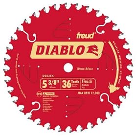 Freud D0536X Diablo 5-3 8-Inch 36 Tooth ATB Finish Cordless Trim Saw Blade with 10mm Arbor by Diablo
