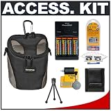 Olympus Nylon Ultra Zoom Case + Charger with 4 Batteries + Cameta Bonus Accessory Kit for Olympus SP-570 UZ, SP-560 UZ & SP-550 UZ Digital Cameras