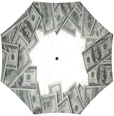 Funny US Dollar Bills Custom Folding Portable Outdoor Rain /Sun Umbrella Beach Travel Shade Sunscreen For Women/Men