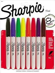 Sharpie Permanent Marker Fine Tip 8 Pack