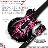 Lightning Pink WraptorSkinz Skin fits XBOX 360 & PS3 Guitar Hero III Les Pa ....