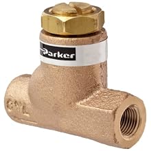 Parker 032500119 3250 Series Brass Inline Flow Control Valve, 1/8" NPTF, 250 psi, Standard Adjustment