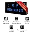 DBTech Big Oversized Digital Blue LED Calendar Clock with Day and Date - Shelf or Wall Mount (12 inches - Blue LED)