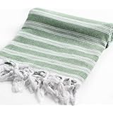 Thin and Light Pestemal Turkish Bath Towels 37"x70" for Bath Hamam By Cacala "Olive Green"