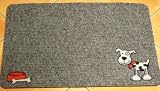 Produkt-Bild: FUSSMATTE HUND MIT NAPF DAUERHAFTER PA FLOCK RIP GRAU 60 x 40 CM