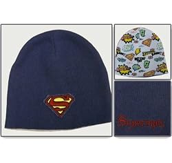 Superman Logo Navy Reversible Knit Hat Beanie