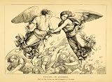 1892 Steel Engraving Luca Signorelli Religious Art Wing Angels Cathedral Orvieto - Original Steel Engraving
