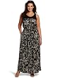 Kenneth Cole Womens Plus-Size Abstract Crackle Print Maxi Dress