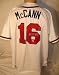 Brian McCann Autographed/Hand Signed Atlanta Braves White Baseball Jersey