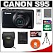 Canon PowerShot S95 10 MP Digital Camera with 8GB Card + Battery + Case + Accessory Kit