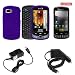 Samsung Moment M900 Combo Rubber Feel Purple Protective Case Faceplate Cover + LCD Screen Protector + Rapid Car Charger + Home Wall Charger for Samsung Moment M900