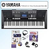 Yamaha PSR-E423 Synth Focused 61 Key Portable Keyboard Bundle