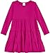 City Threads Big Girls' Super Soft Cotton Long Sleeve Tiered Dress (Size 7-16)