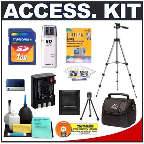 Accessory Kit for Canon Powershot Digital Cameras (G7 G9) with Deluxe Padded Camera Carrying Case + Transcend 1GB SecureDigital (SD) Card + Spare Replacement NB-2LH Battery for Canon + Compact Travel Tripod + High Speed USB 2.0 SecureDigital (SD) Card Reader