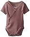 L'ovedbaby Unisex-Baby Newborn Organic Short-Sleeve Kimono Bodysuit, Eggplant, 0/3 Months