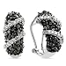 10K White Gold 0.50 Carat White and Treated Black Diamond Earrings