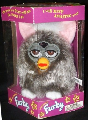 Furby Model 70-800 Owl Gray Shag / Long Hair Electronic Furbie
