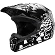 Fox Racing Checked Out Youth Boys V1 Motocross Motorcycle Helmet w/ Free B&F Heart Sticker Bundle - White/Black