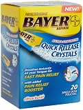 Bayer Aspirin Pain Reliever Extra-Strength Quick Release Crystals, 20-Count Pouches (Pack of 2)