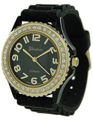 Geneva Platinum Womens Watch 6886.Black.Gold