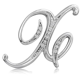 Silver Toned Initial Letter Brooch Pin - X - Ideal Gift For Anniversary, Engagement, Wedding, Birthday, Romantic For Her