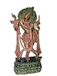Lord Krishna Playing Flute Brass Sculpture Hindu God Colorful Statue 22"