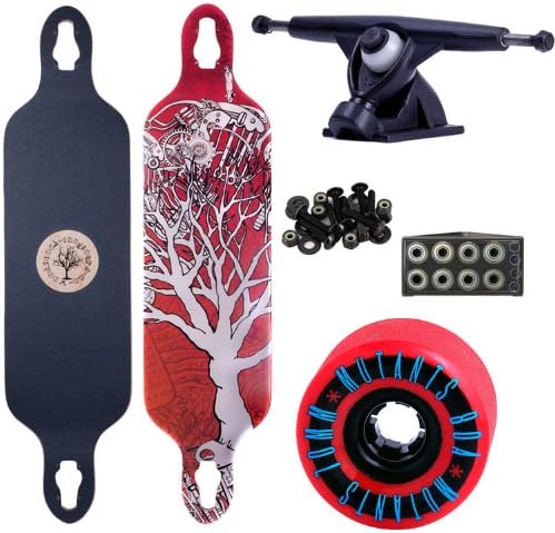 Woodstock Peyote Drop Deck 40 Inch Longboard Complete with Randal Trucks Abec 9 Bearings And Mutant Wheels