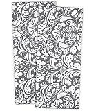 DII 100% Cotton, Machine Washable, Oversized, Everyday Basic Kitchen Dishtowel, Printed Damask, 18 x 28" Set of 2- Gray