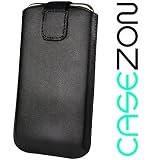 Nokia N97 Mini Original Casezon Handytasche Ledertasche Tasche Etui Slim Case Nokia Black Schwarz mit Auziehfunktion (Pullstrip)von "Casezon"