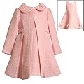 Bonnie Jean Baby/Infant Girls 12M-24M 2-Piece PINK WHITE JACQUARD DOT Special Occasion Wedding Flower Girl Easter Birthday Party Dress & Coat Set - 12M