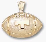Tennessee Volunteers T Football Pendant - 10KT Gold Jewelry