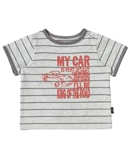 Stripe t-shirt with flocked car graphic