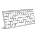 Caseflex Ultra Slim Wireless Bluetooth Keyboard For All iOS, iPad, Android, Mac, & Windows Devices - Silver & White