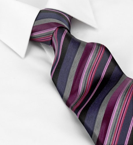 Pure Silk Contrast Stripe Tie