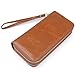 Jack&Chris Women's Long Wallet Leather Clutch Large Zipper Purse for iphone 7, WBXH050 (Brown)
