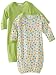 Gerber Unisex-Baby Newborn 2 Pack Lap Shoulder Gown, Green, 0-6 Months