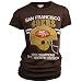 San Francisco 49ers Women's Retro Vintage T-Shirt (Black Wash, Medium)