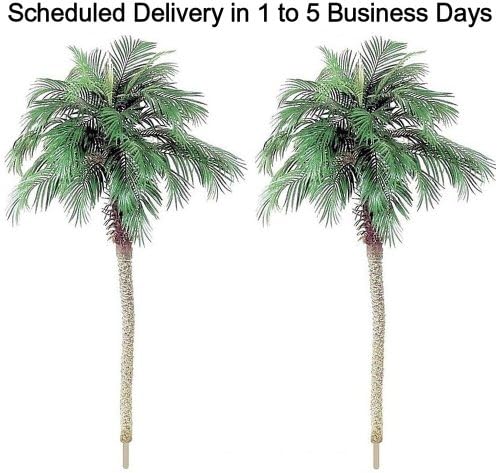 SPJPLANTS Box of Two Silk Artificial 8 foot Phoenix Date Palm Tree Plants