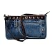 Blue Denim Purse / Handbag with Genuine Leather made from Vintage, Used Denim