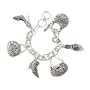 Shoes and Handbags Intricate Design Silver Charm Bracelet