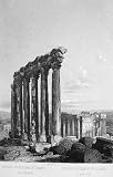 LEBANON Baalbec Baalbek Middle East Remains of Roman Temple of the Sun - SCARCE Antique Print Steel Engraving