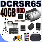 Sony DCR-SR65 40GB HDD Hard Drive Handycam Camcorder with 25x Optical Zoom PLUS 2GB PRO Duo Memory Stick - Extra Rechargeable Battery - 0.45x Wide Angle Lens and 2x Telephoto Zoom Lens - 3 Piece Filter Kit - Quick External Charger - Full Size Tripod - Padded Carrying Case - DCRSR65 BigVALUEInc Accessory Saver Bundle + MORE